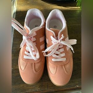Pink Striped Sneakers